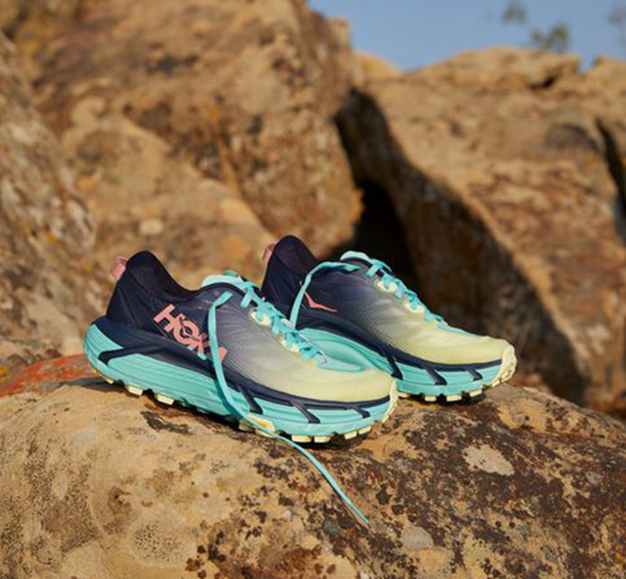 Hoka One One Trail Schoenen Dames - Mafate Speed 3 - Zwart/Mintgroen - CO4351789